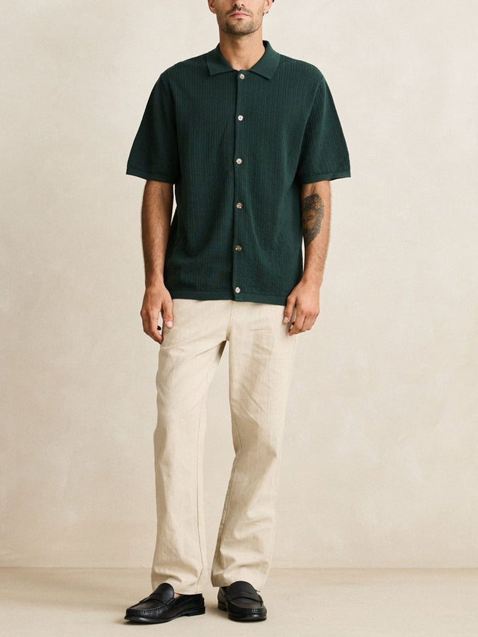 Rhythm Textured Knit S/S Buttondown Shirt Summer 2026 | FOREST