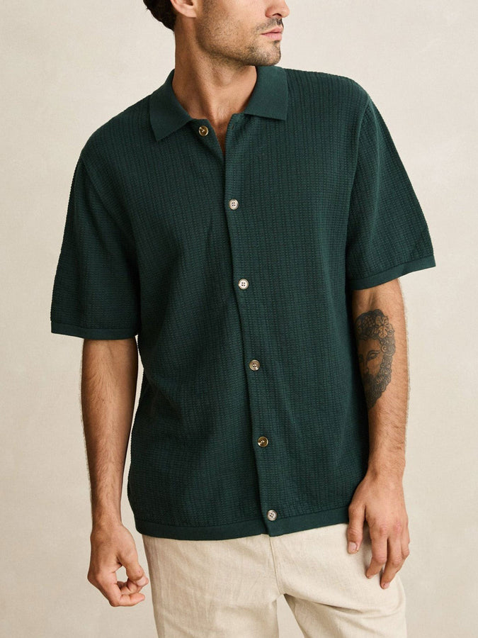 Rhythm Textured Knit S/S Buttondown Shirt Summer 2026 | FOREST