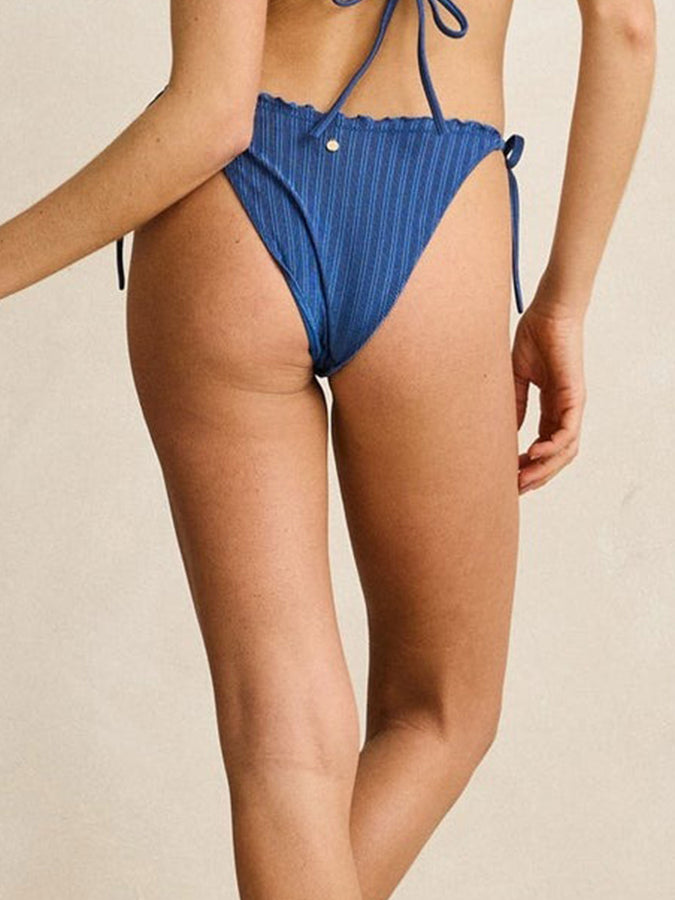 Rhythm Pacific Rib Tie Side High Cut Bikini Bottom Summer 26 | DARK BLUE