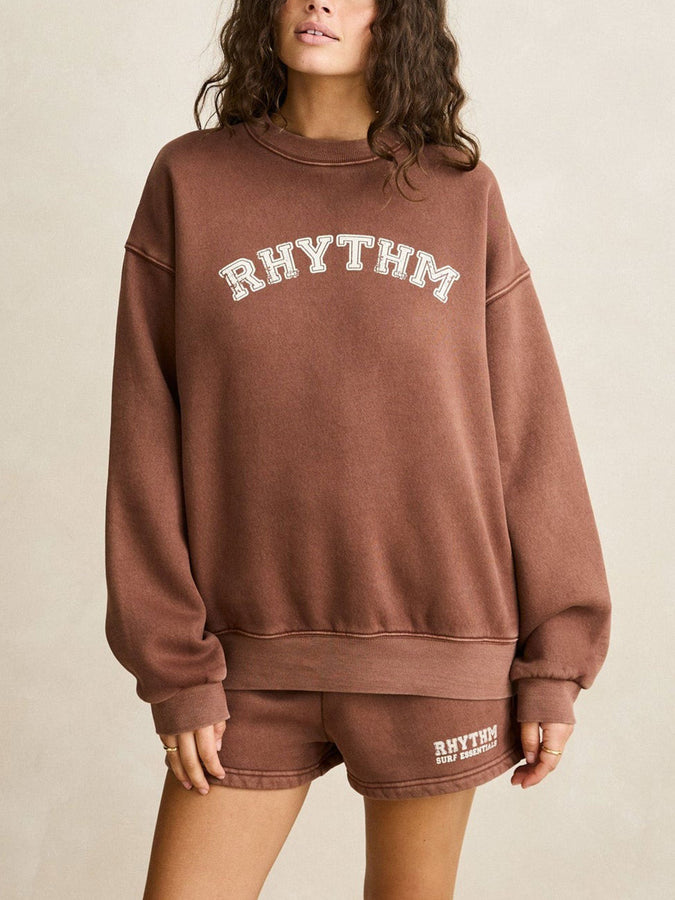 Rhythm Collegiate Oversized Crewneck Sweatshirt Summer 2026 | CHOCOLATE