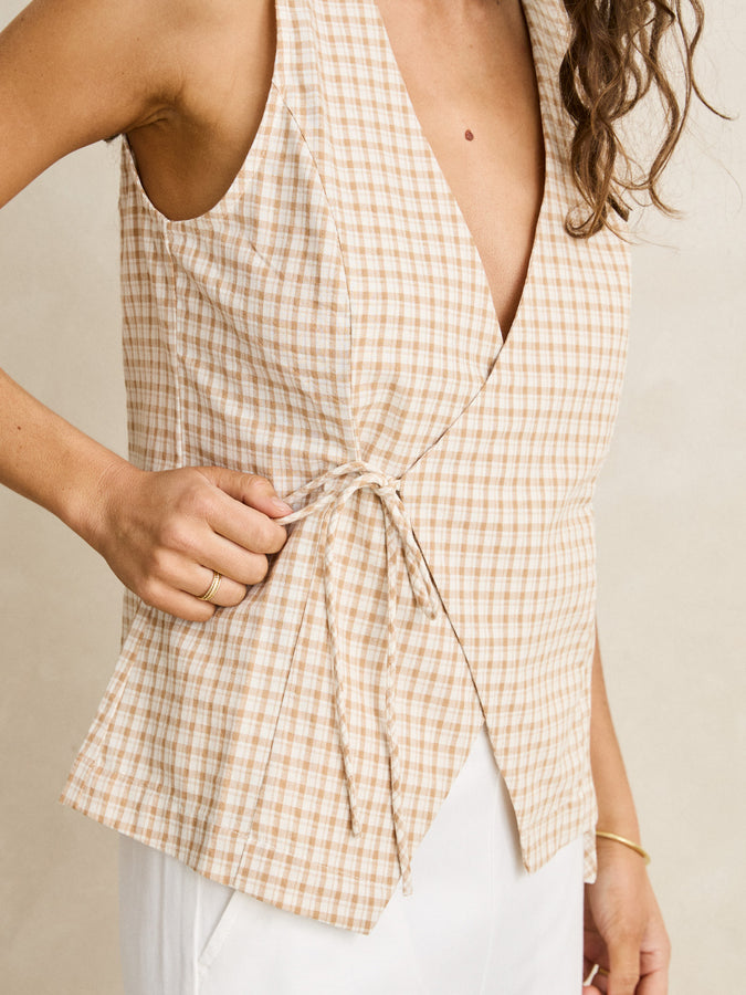 Rhythm London Check Vest Summer 2026 | NATURAL
