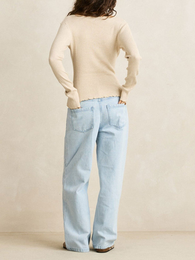 Rhythm Essential Knit Long Sleeve T-Shirt Summer 2026 | WHITE MARLE