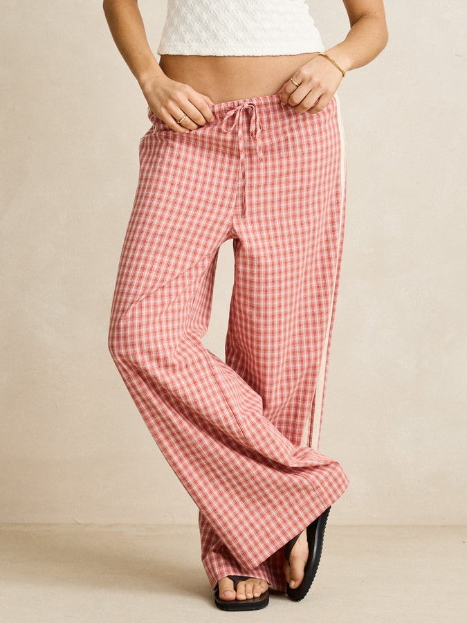 Rhythm Kirra Check Pants Summer 2026 | PINK