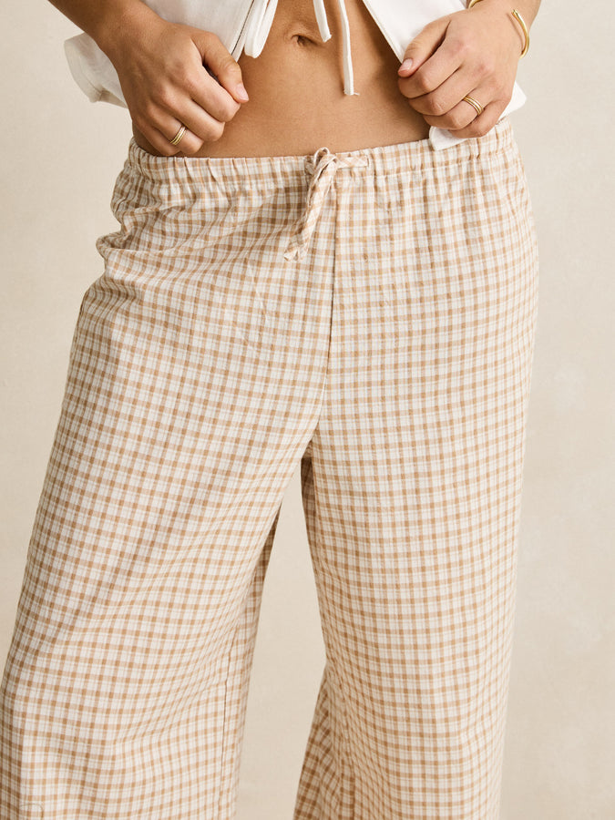 Rhythm London Check Beach Pants Summer 2026 | NATURAL