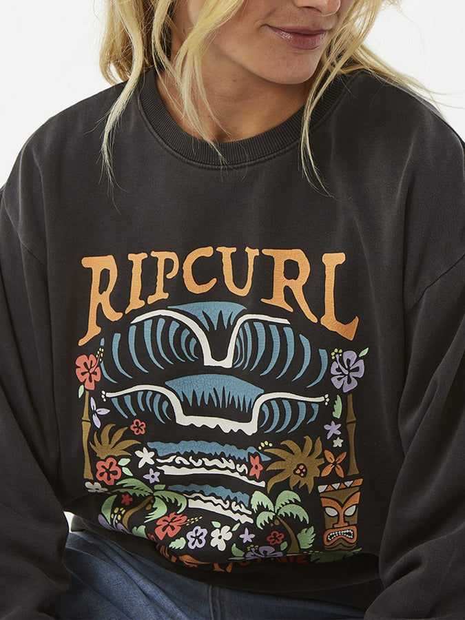 Rip Curl Tiki Tropic Crewneck Sweatshirt Spring 2024 | WASHED BLACK (8264)