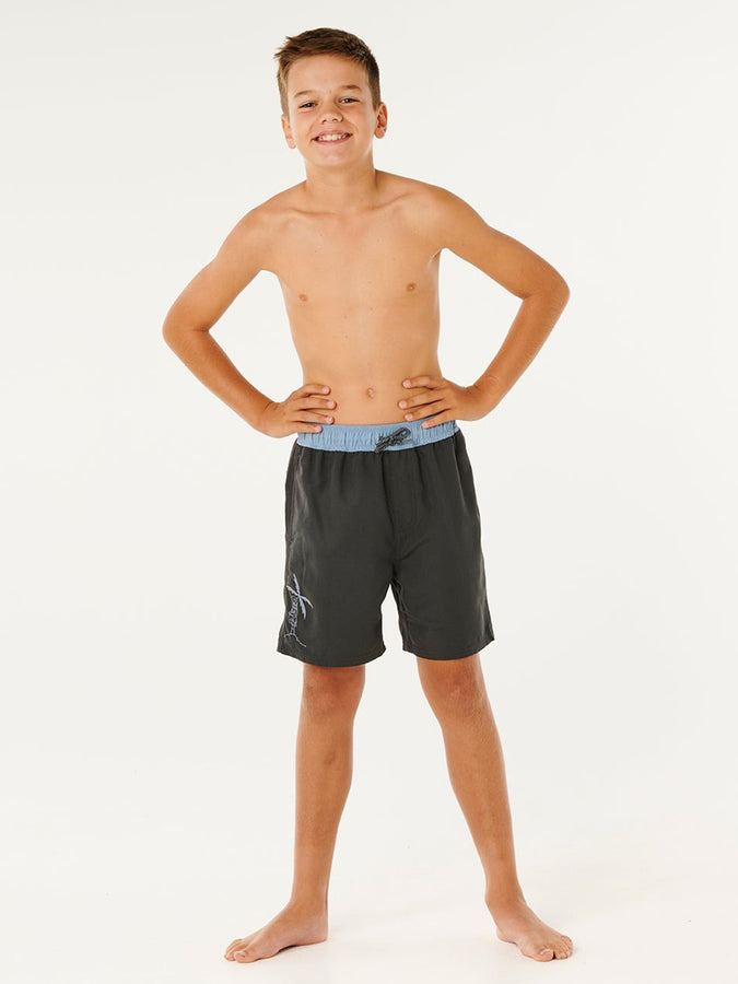 Rip Curl Eternal Shred Block Volley Boardshort (Youth 7-14) Spring 2026 | WASHED BLACK (8264)