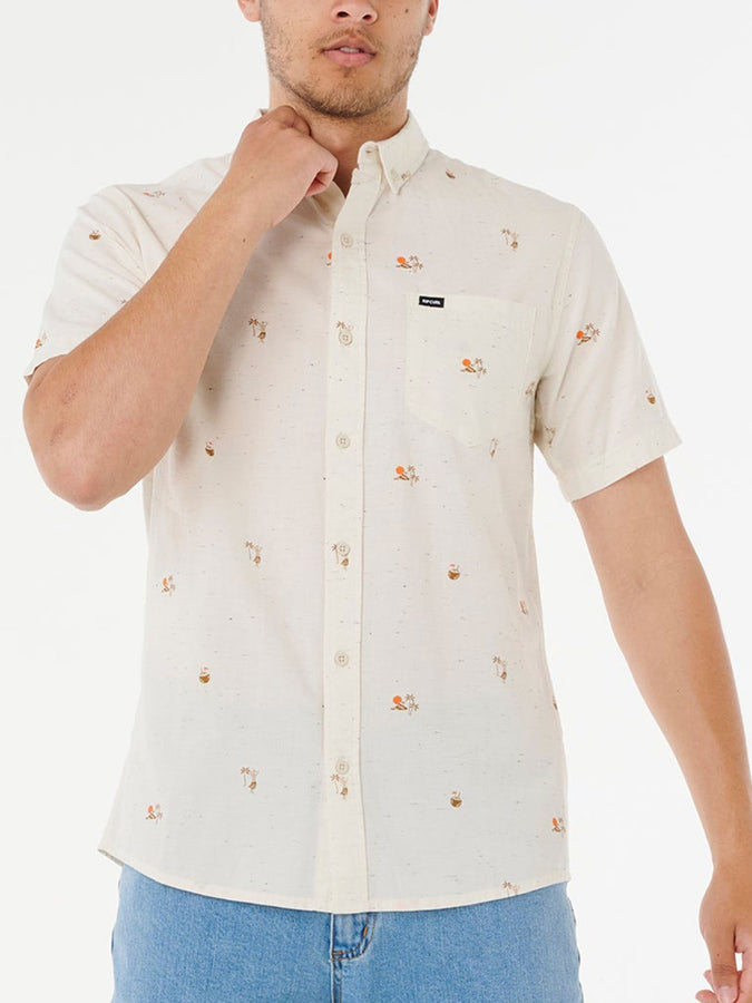 Rip Curl Skelly Breach Short Sleeve Buttondown Shirt Spring 2026 | OFF WHITE (0003)