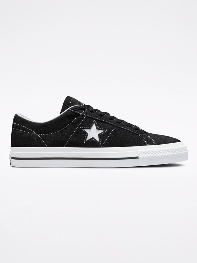 Converse One Star Pro Low Top Black/Black/White Shoes | BLACK/BLACK/WHITE