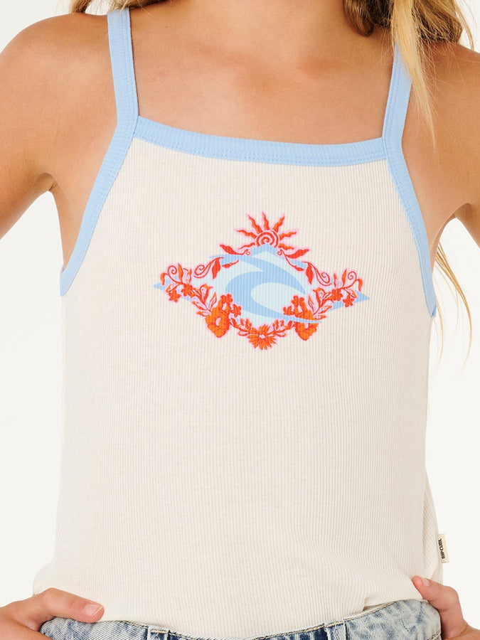 Rip Curl Sunshine Squad Rib Tank Top (Girls 7-14) Spring 2026 | BONE (3021)