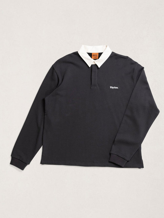 Rhythm Koa Vintage Rugby Long Sleeve Polo Fall 2026 | BLACK