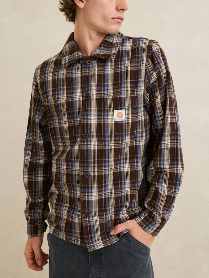 Rhythm Alex Check Long Sleeve Buttondown Shirt Fall 2026 | CHESTNUT