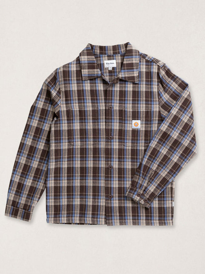 Rhythm Alex Check Long Sleeve Buttondown Shirt Fall 2026 | CHESTNUT