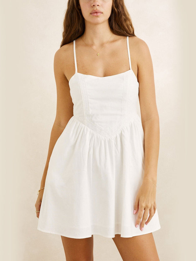 Rhythm Annabelle Gathered Dress Fall 2026 | WHITE