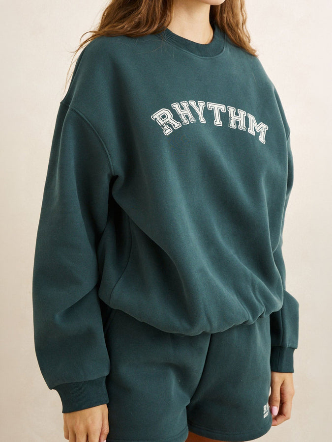 Rhythm Collegiate Oversized Crewneck Sweatshirt Fall 2026 | FOREST