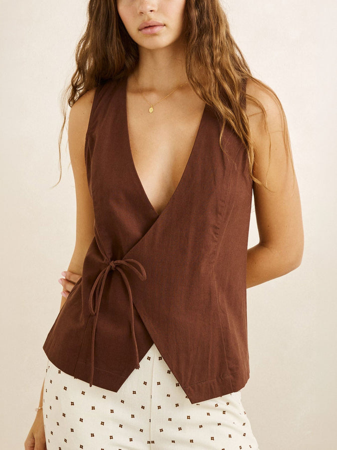 Rhythm Venice Wrap Vest Fall 2026 | CHOCOLATE