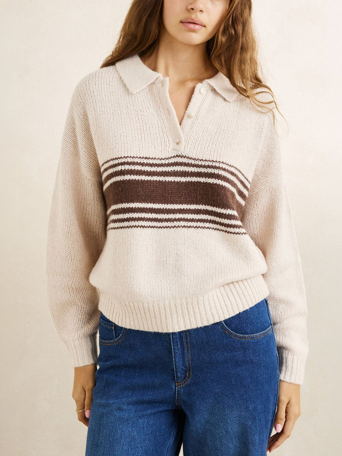 Rhythm Strata Collared Sweater Fall 2026 | NATURAL
