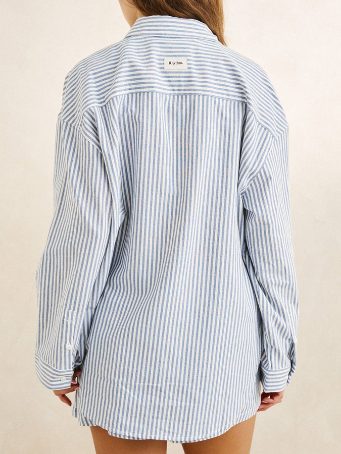 Rhythm Vista Stripe Oversized L/S Buttondown Shirt Fall 2026 | BLUE