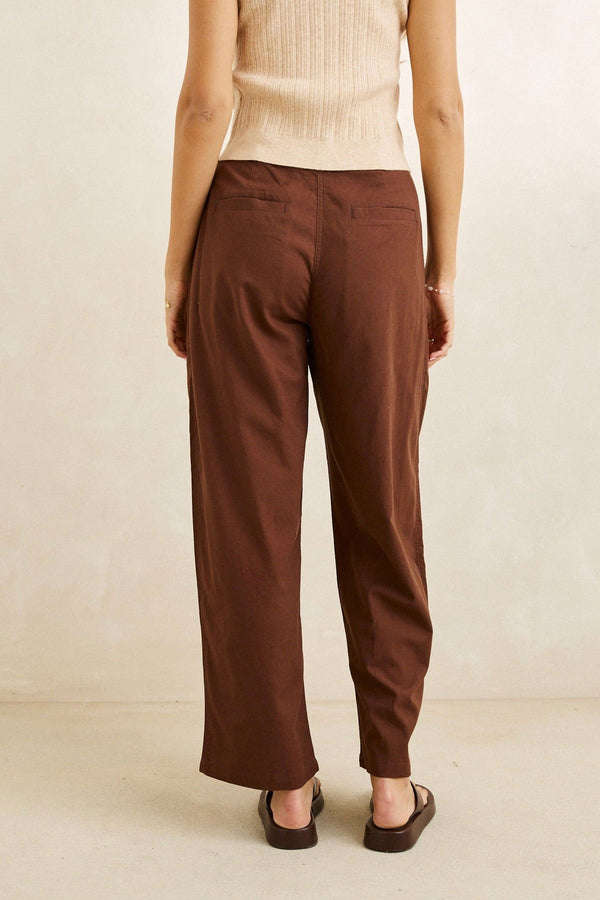 Rhythm Venice Tailored Linen Pants Fall 2026 | CHOCOLATE