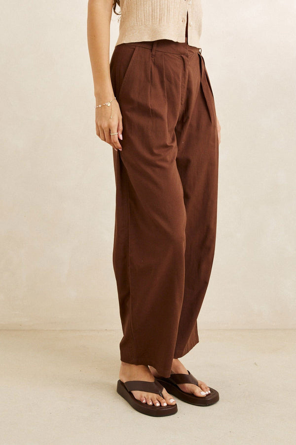 Rhythm Venice Tailored Linen Pants Fall 2026 | CHOCOLATE