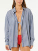 Rip Curl Beach Days Pinstripe Long Sleeve Buttondown Shirt Spring 2026