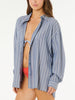 Rip Curl Beach Days Pinstripe Long Sleeve Buttondown Shirt Spring 2026