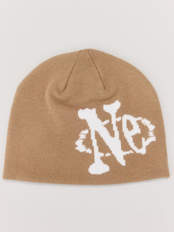 Nineties Ent. Skully Beanie Winter 2026 | BEIGE/WHITE