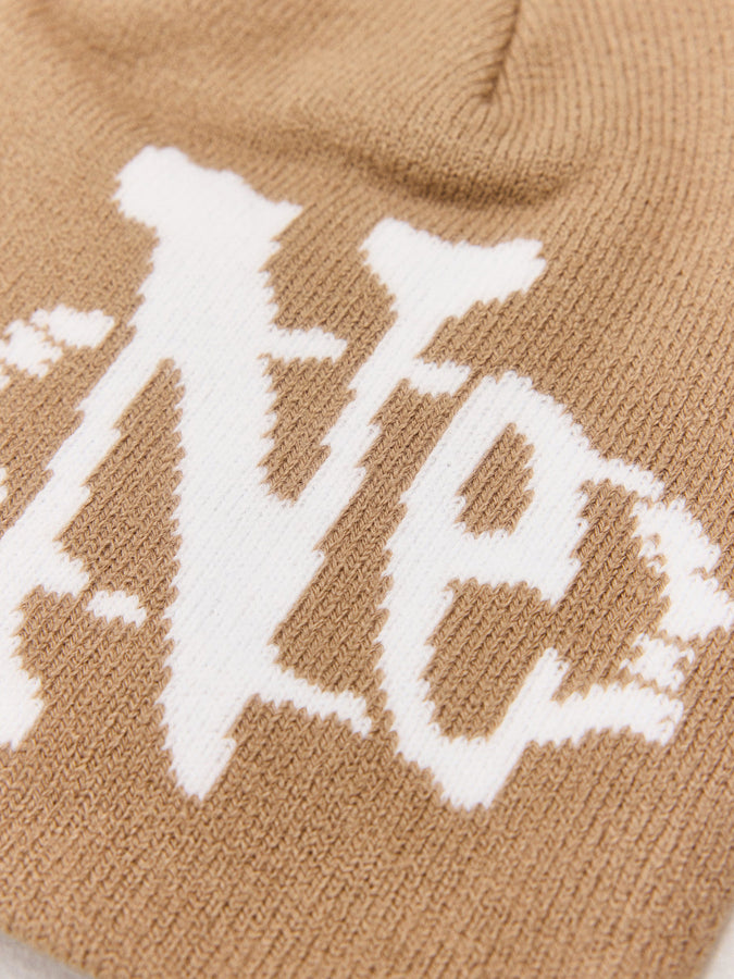 Nineties Ent. Skully Beanie Winter 2026 | BEIGE/WHITE