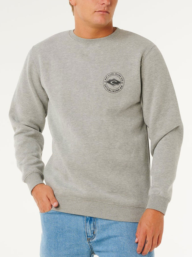 Rip Curl Stapler Crewneck Sweatshirt Spring 2026 | GREY MARLE (0085)
