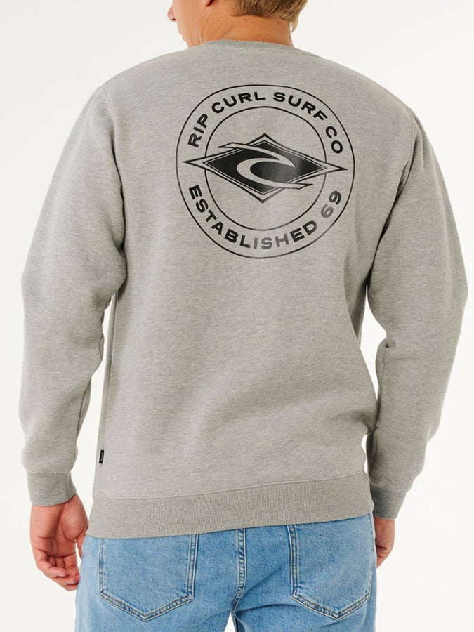Rip Curl Stapler Crewneck Sweatshirt Spring 2026 | GREY MARLE (0085)