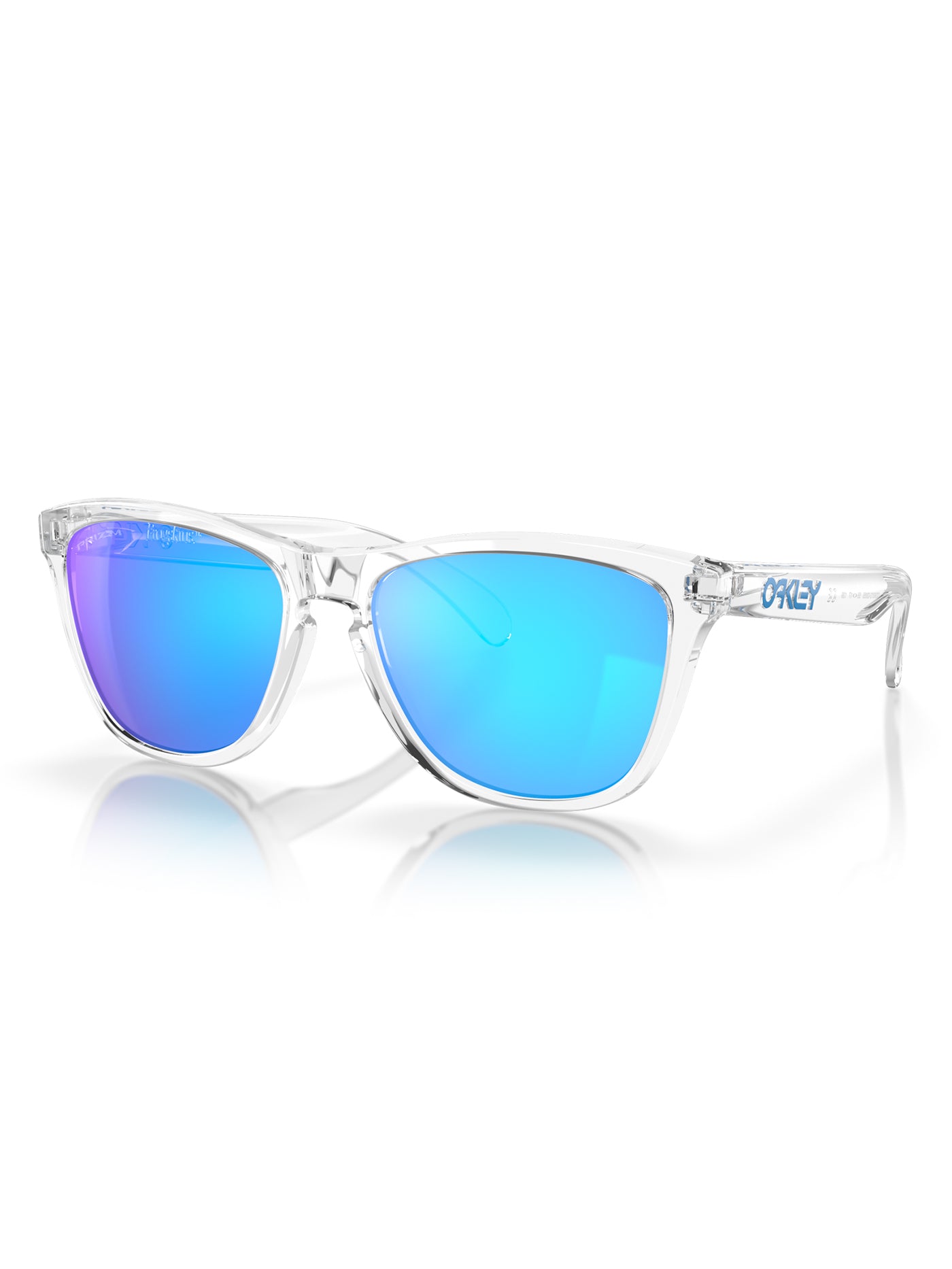 Oakley Frogskin Crystal Clear/Prizm Sapphire Irid Sunglasses