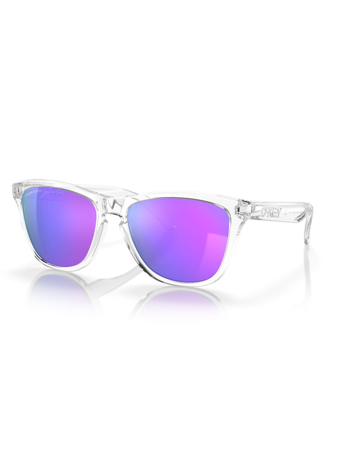 Oakley Frogskin Polished Clear/Prizm Violet Sunglasses | POLISHED CLEAR/PRIZM VIOLET