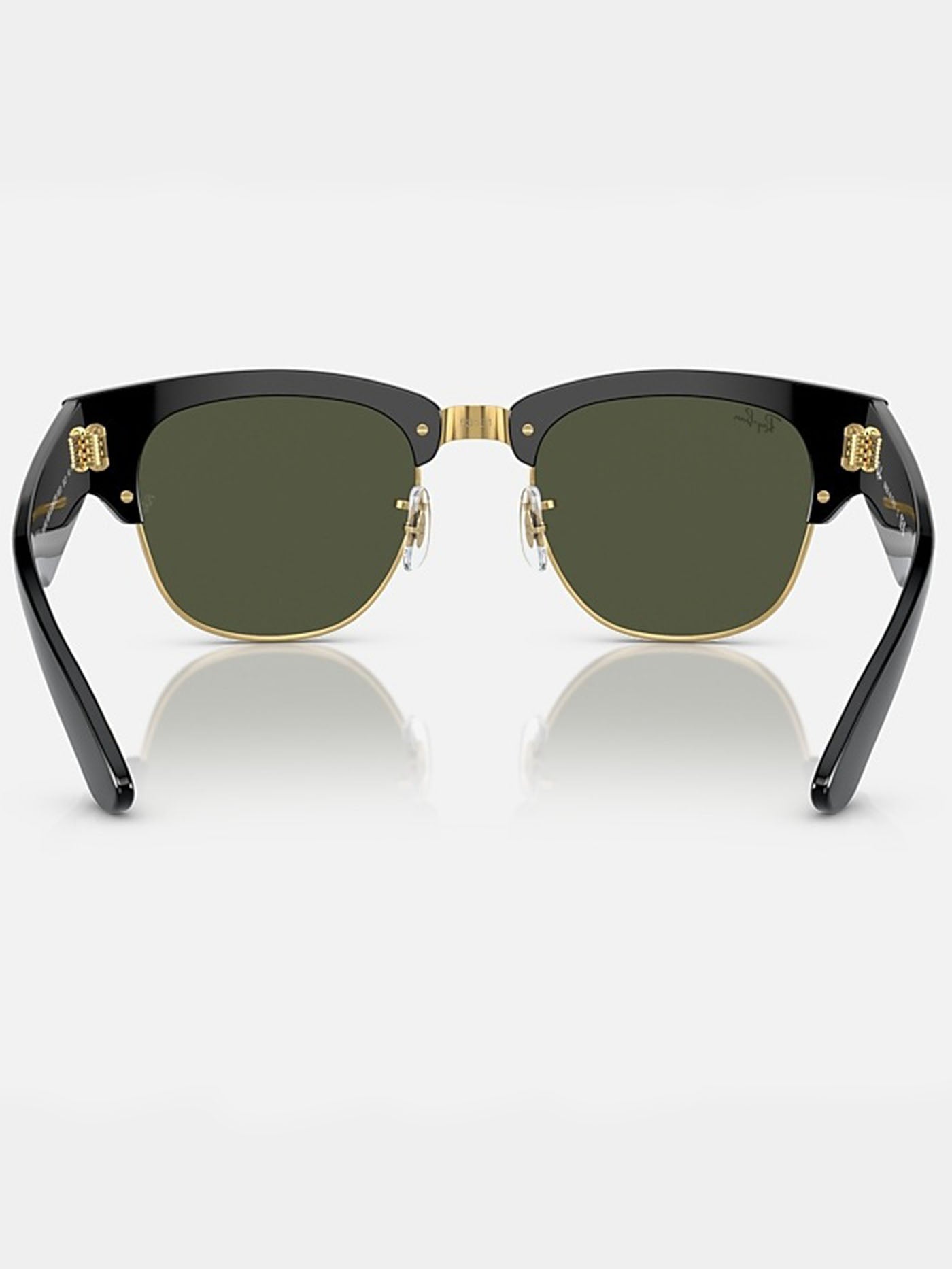 Ray Ban 2024 Mega Clubmaster Black On Gold/Green Classic G-15 Sunglasses