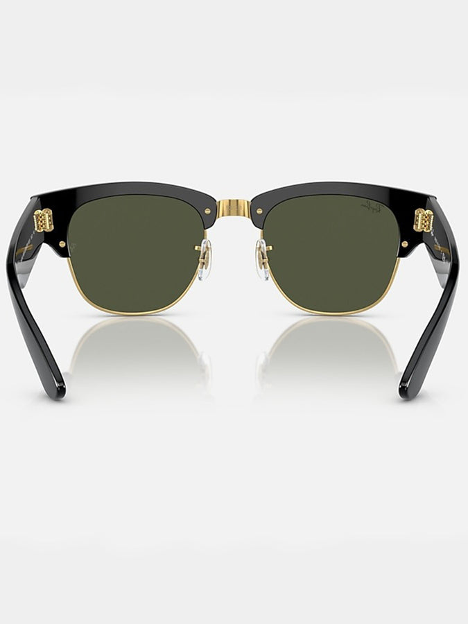 Ray Ban 2024 Mega Clubmaster Black On Gold/Green Classic G-15 Sunglasses | BLACK ON GOLD/GREEN