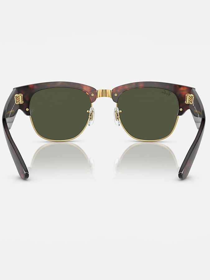 Ray Ban 2024 Mega Clubmaster Tortoise On Gold/Green Classic G-15 Sunglasses | TORTOISE ON GOLD/GREEN