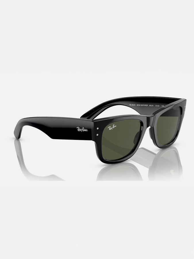 Ray-Ban Mega Wayfarer Polished Black/Green Sunglasses | POLISHED BLACK/GREEN