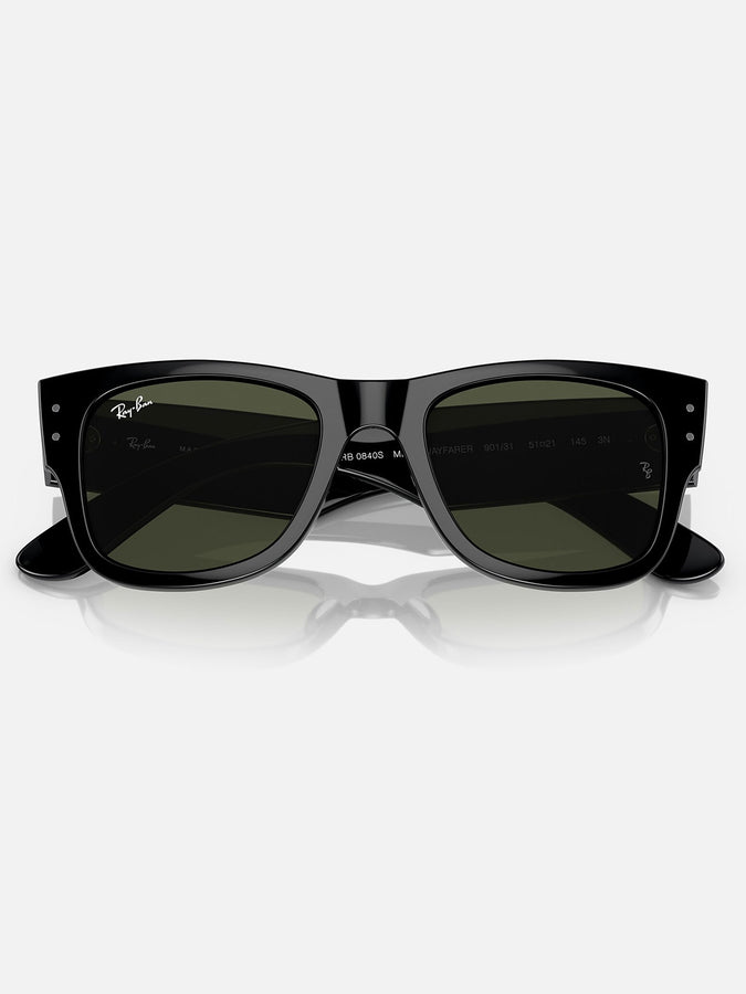 Ray-Ban Mega Wayfarer Polished Black/Green Sunglasses | POLISHED BLACK/GREEN