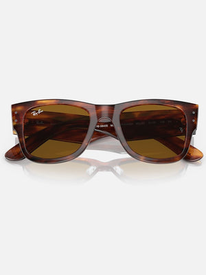 Ray Ban 2024 Mega Wayfarer Striped Havana/Brown Classic Sunglasses