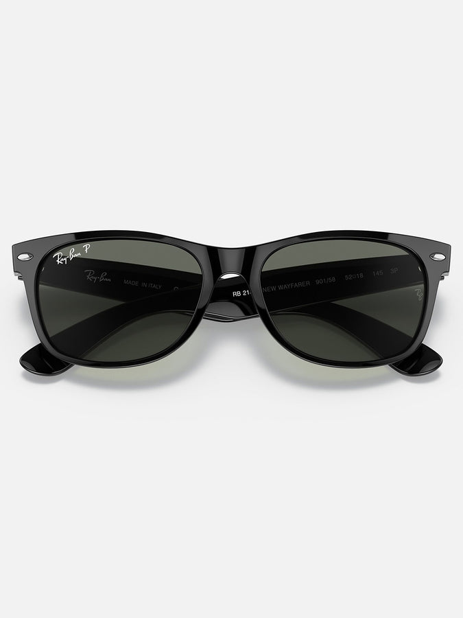 Ray-Ban New Wayfarer Polished Black/Green Sunglasses | POLISHED BLACK/GREEN