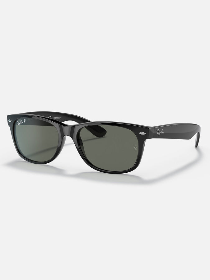 Ray-Ban New Wayfarer Polished Black/Green Sunglasses | POLISHED BLACK/GREEN