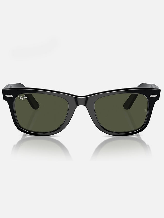 Ray Ban 2024 Wayfarer Black/Green Classic G-15 Sunglasses | BLACK/GREEN