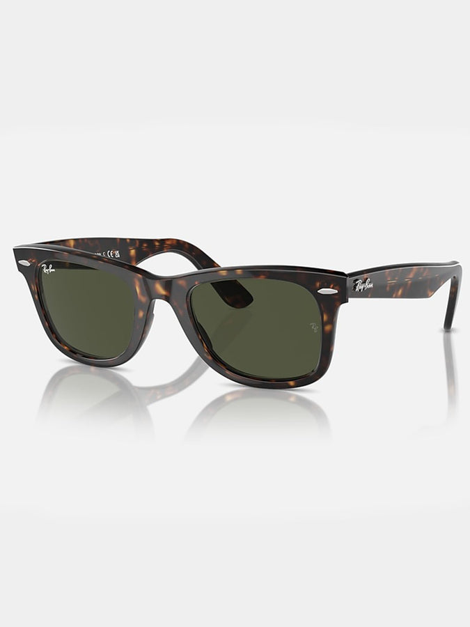 Ray Ban 2024 Wayfarer Tortoise/Green Classic G-15 Sunglasses | TORTOISE/GREEN 