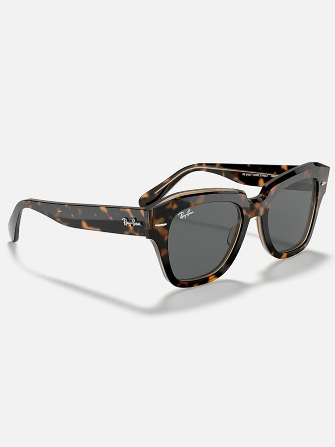 Ray Ban 2024 State Street Havana On Transparent Brown/ Grey Classic Sunglasses | HAVNA ON TRNSPRNT BRN/GRY