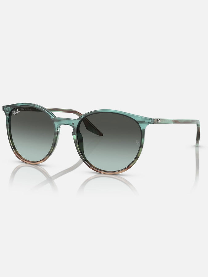 Ray-Ban 0RB2204 Striped Blue Green/Blue Vintage Sunglasses | STRIPD BLUE GREEN/BLUE VINTAGE