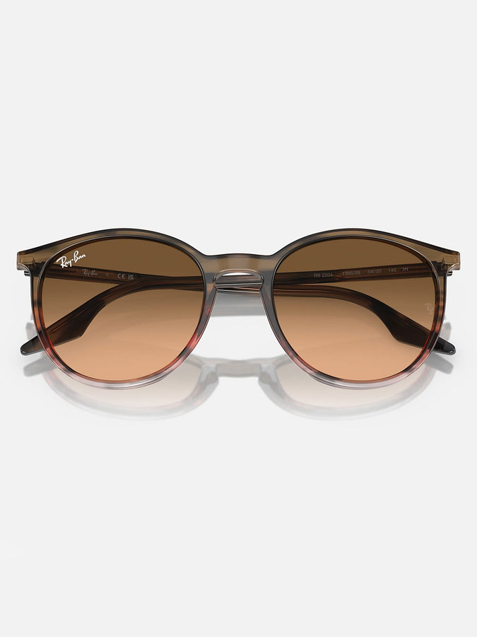 Ray-Ban ORB2204 Striped Brown Red/Pink Black Sunglasses | STRIPED BROWN RED/PINK BLACK