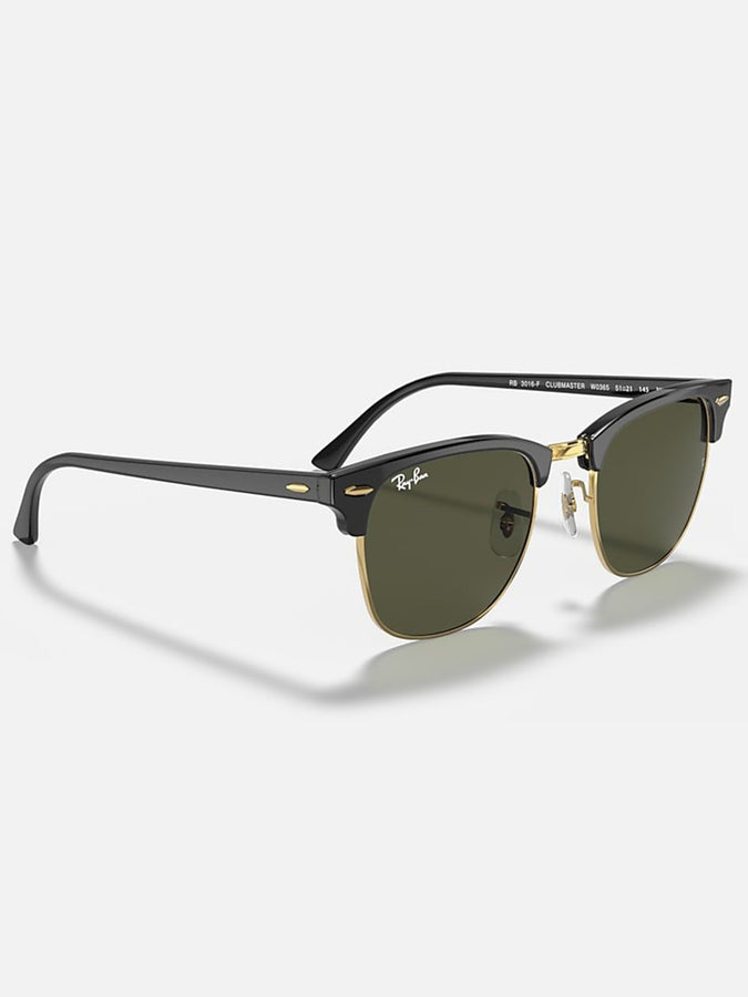 Ray Ban 2024 Clubmaster Black On Gold/Green Classic G-15 Sunglasses | BLACK ON GOLD/GREEN