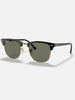 Ray Ban Clubmaster Black On Gold/Green G-15 Sunglasses