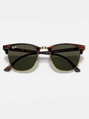 Ray Ban 2024 Clubmaster Tortoise On Gold/Green Classic G-15 Sunglasses