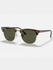 Ray Ban 2024 Clubmaster Tortoise On Gold/Green Classic G-15 Sunglasses