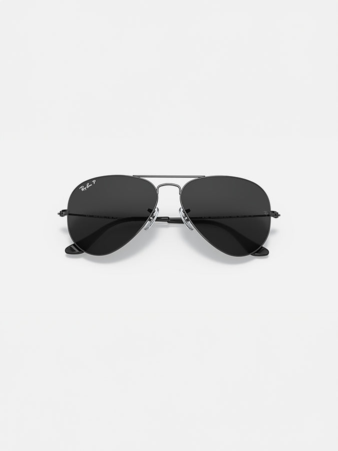 Ray Ban Aviator Total Black Polished Black/Black Sunglasses | POLISHED BLACK/BLACK