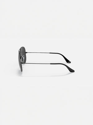 Ray Ban Aviator Total Black Polished Black/Black Sunglasses